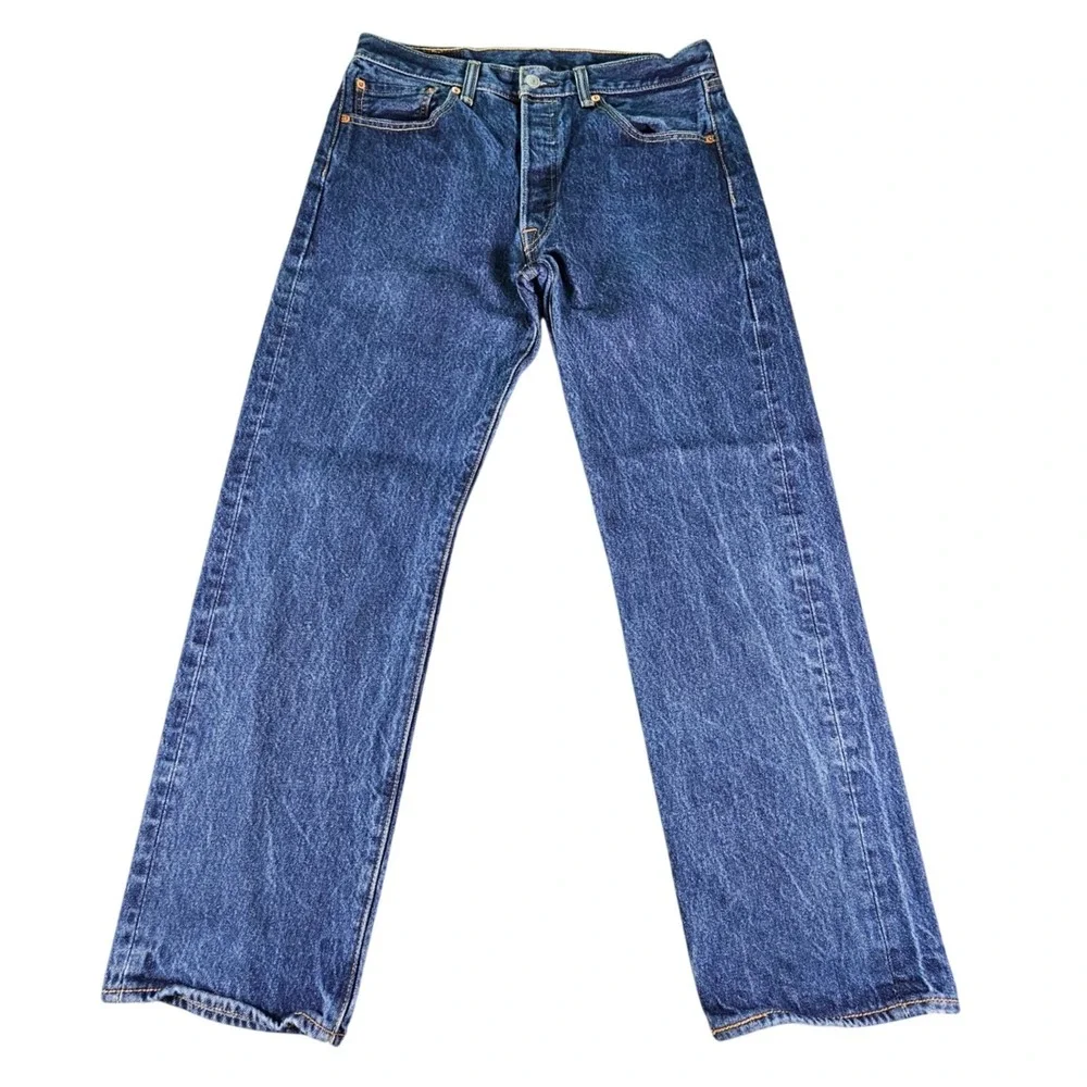 Levi's 501 Original Fit Jeans Men's 32x28 (Tag 34x30) Button‎ Fly Dark Stonewash